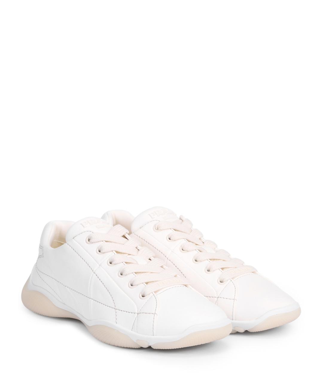 PRADA Белые кожаные кроссовки, фото 2