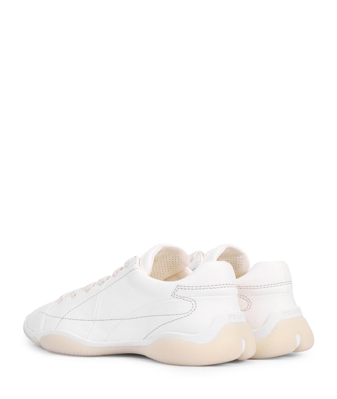 PRADA Белые кожаные кроссовки, фото 4