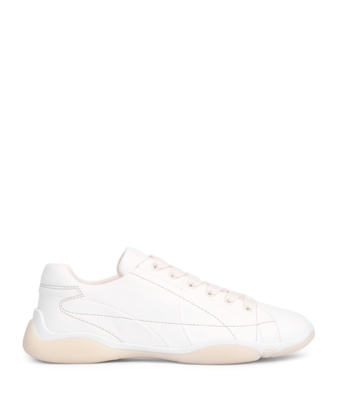 PRADA Белые кожаные кроссовки, фото 1