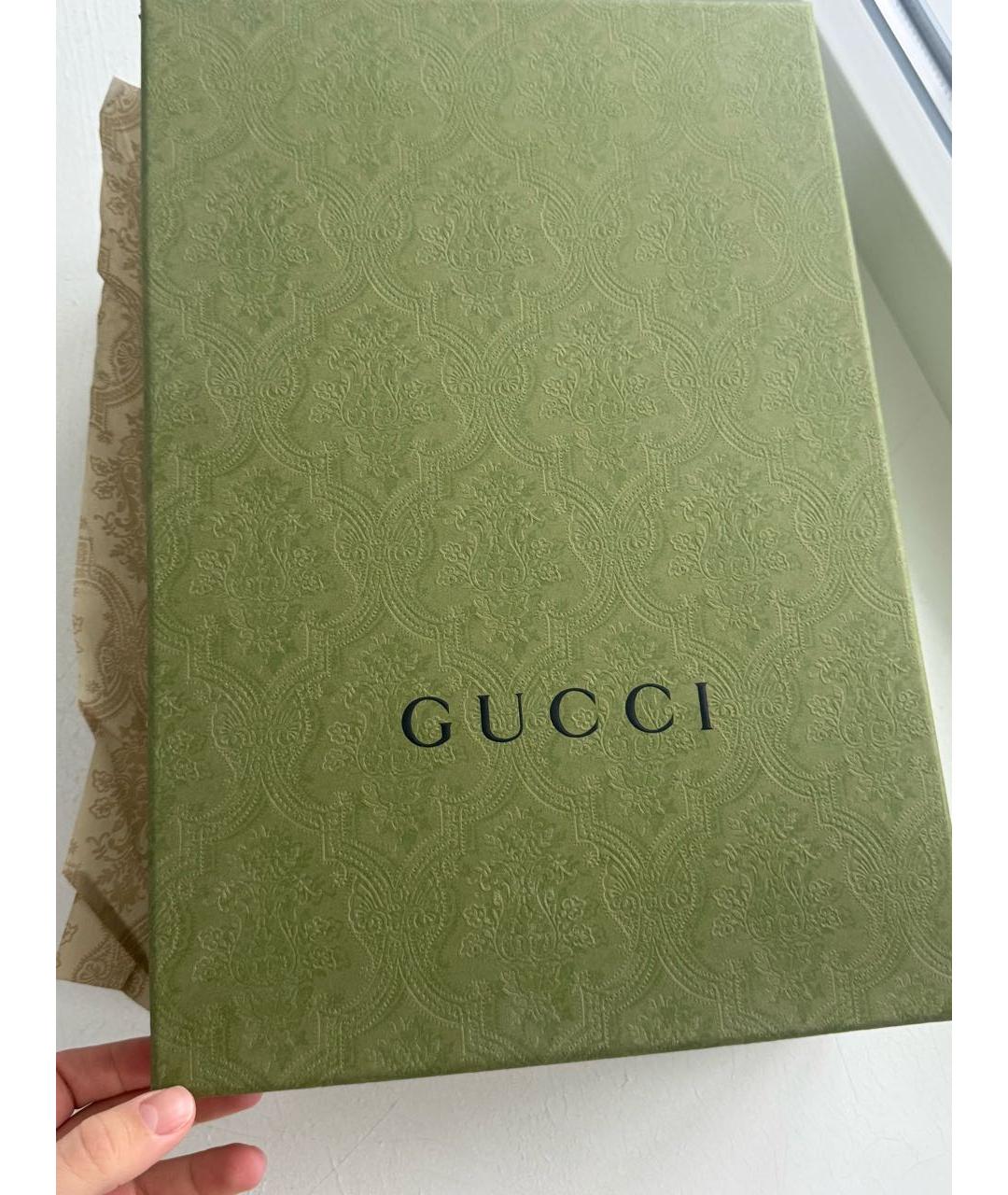 GUCCI Черные кожаные низкие кроссовки / кеды, фото 7