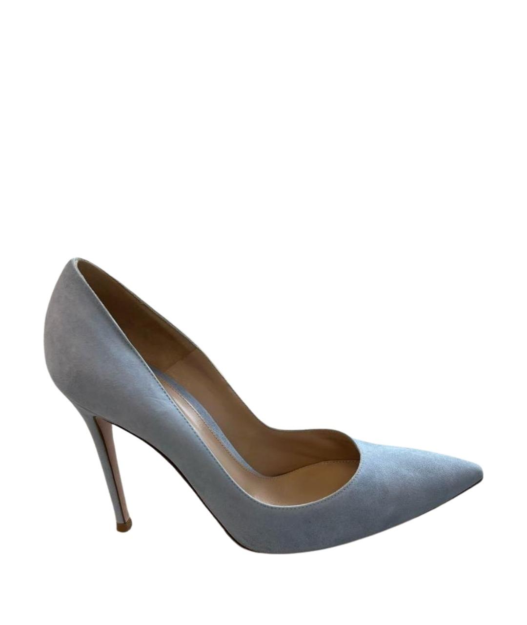 GIANVITO ROSSI Голубые замшевые туфли, фото 1