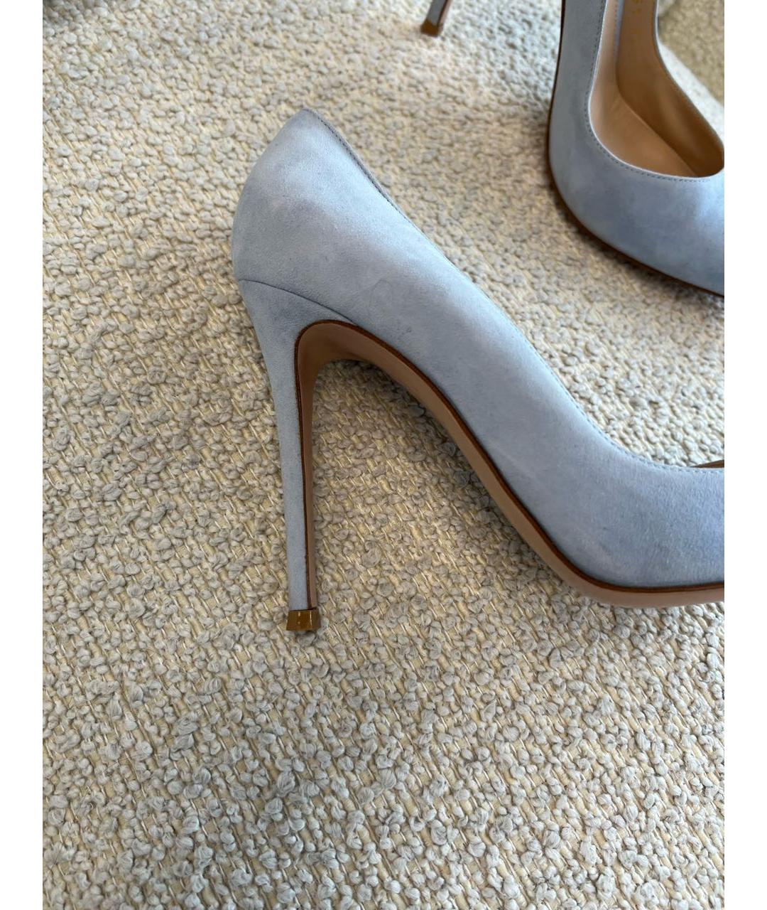 GIANVITO ROSSI Голубые замшевые туфли, фото 6