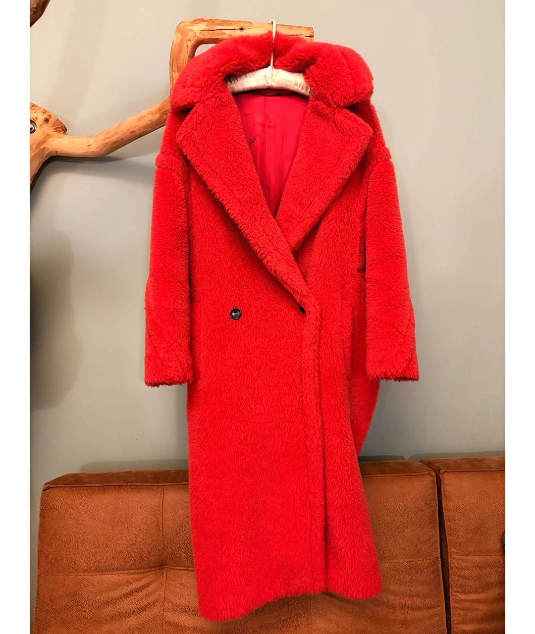 MAX MARA Красная шерстяная шуба, фото 5