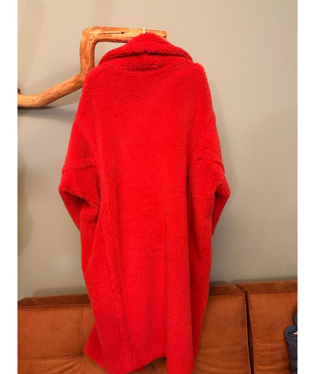 MAX MARA Красная шерстяная шуба, фото 2