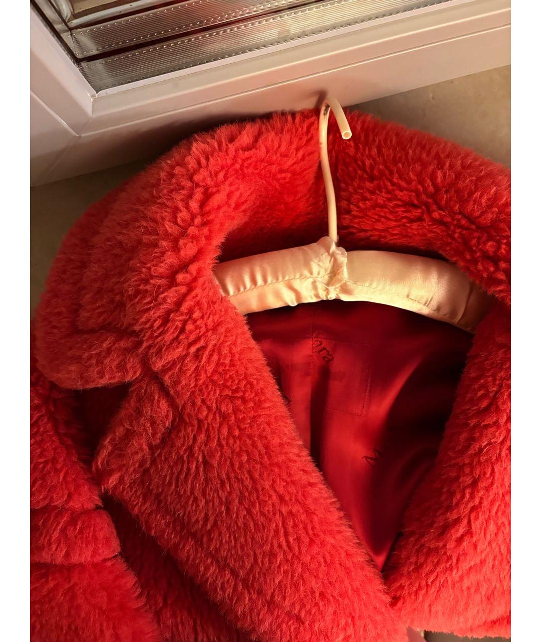 MAX MARA Красная шерстяная шуба, фото 3