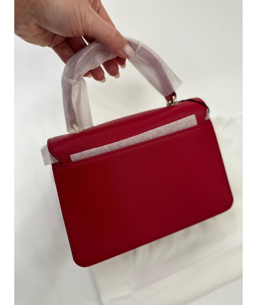 FURLA Красная кожаная сумка с короткими ручками, фото 5