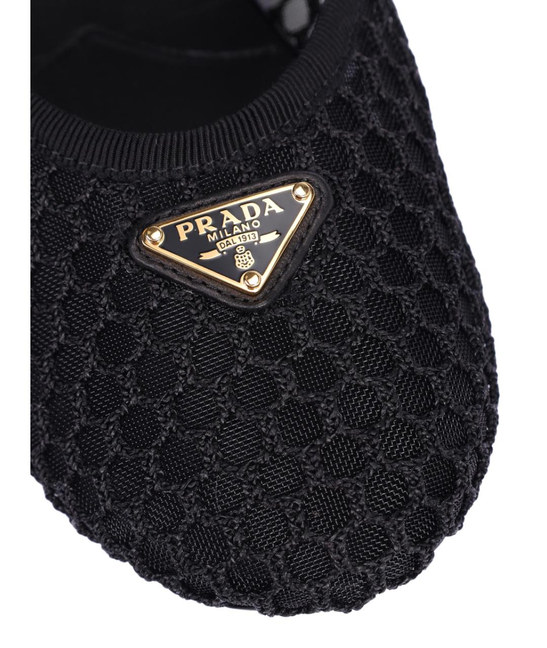 PRADA Черные текстильные балетки, фото 5