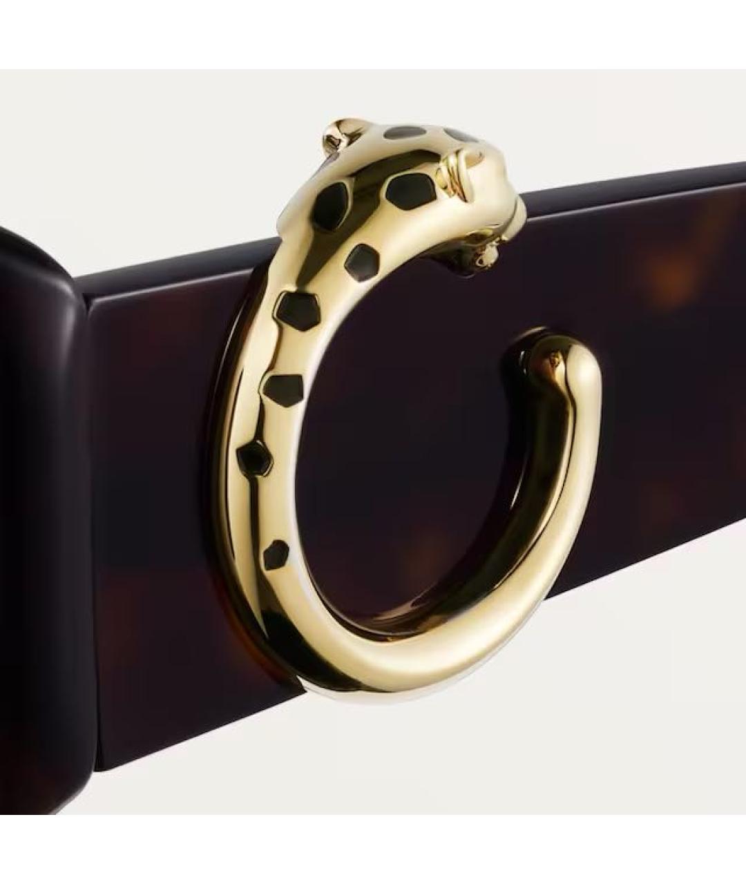 CARTIER Коричневые пластиковые солнцезащитные очки, фото 3