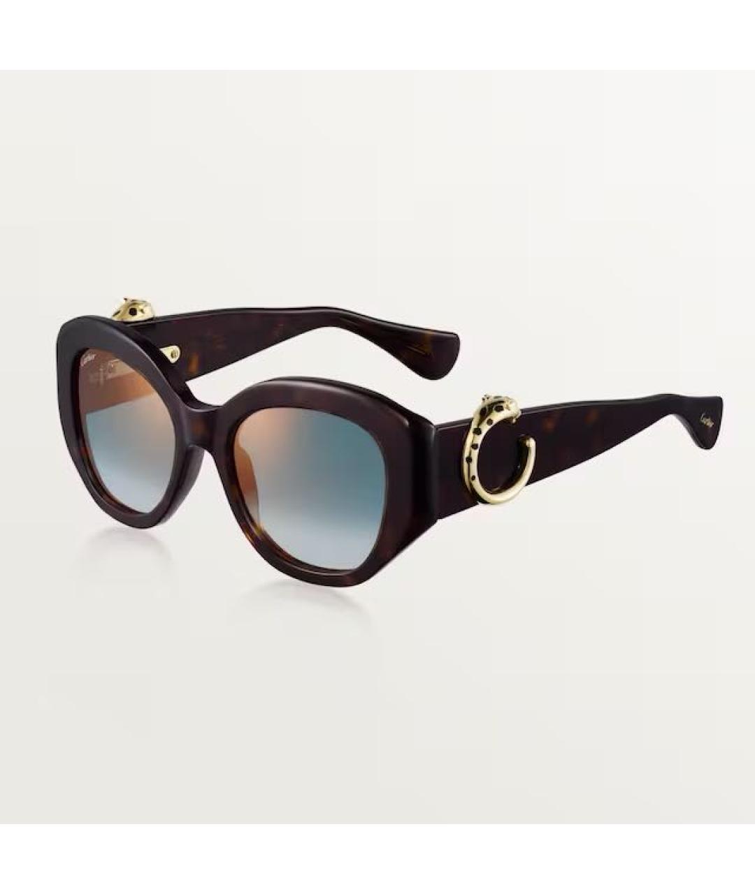 CARTIER Коричневые пластиковые солнцезащитные очки, фото 5