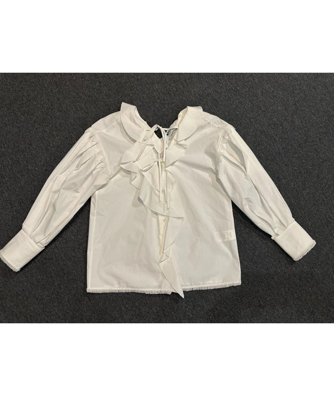 MSGM Белая хлопко-эластановая блузы, фото 4