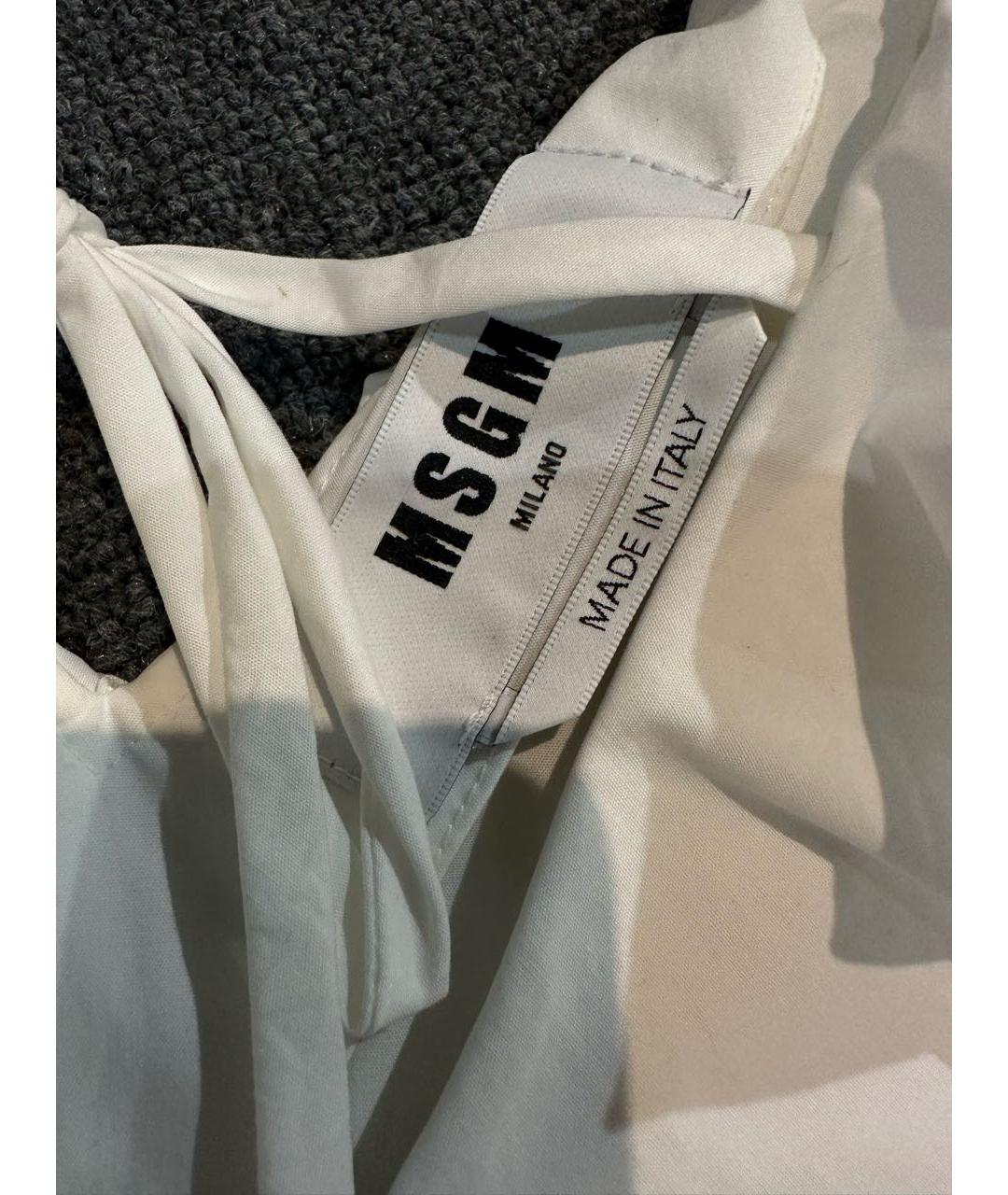 MSGM Белая хлопко-эластановая блузы, фото 2