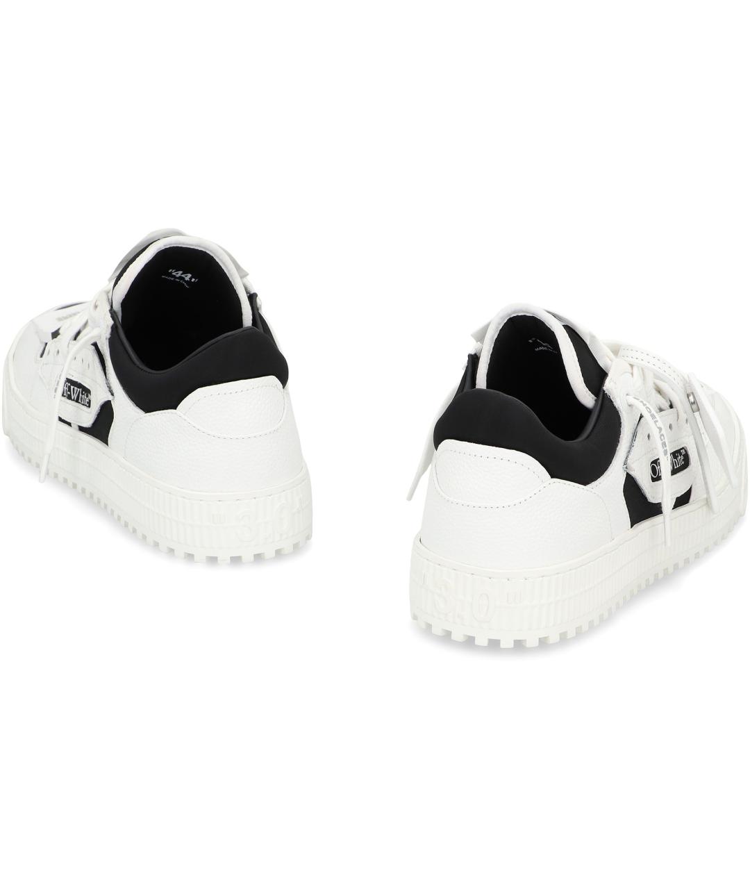 OFF-WHITE Белые кожаные низкие кроссовки / кеды, фото 4