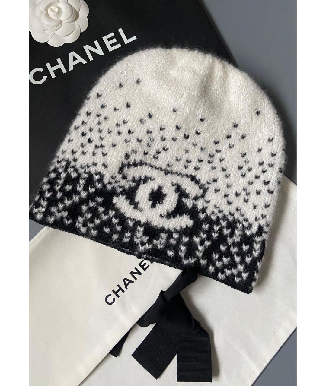 CHANEL Белая кашемировая шапка, фото 3