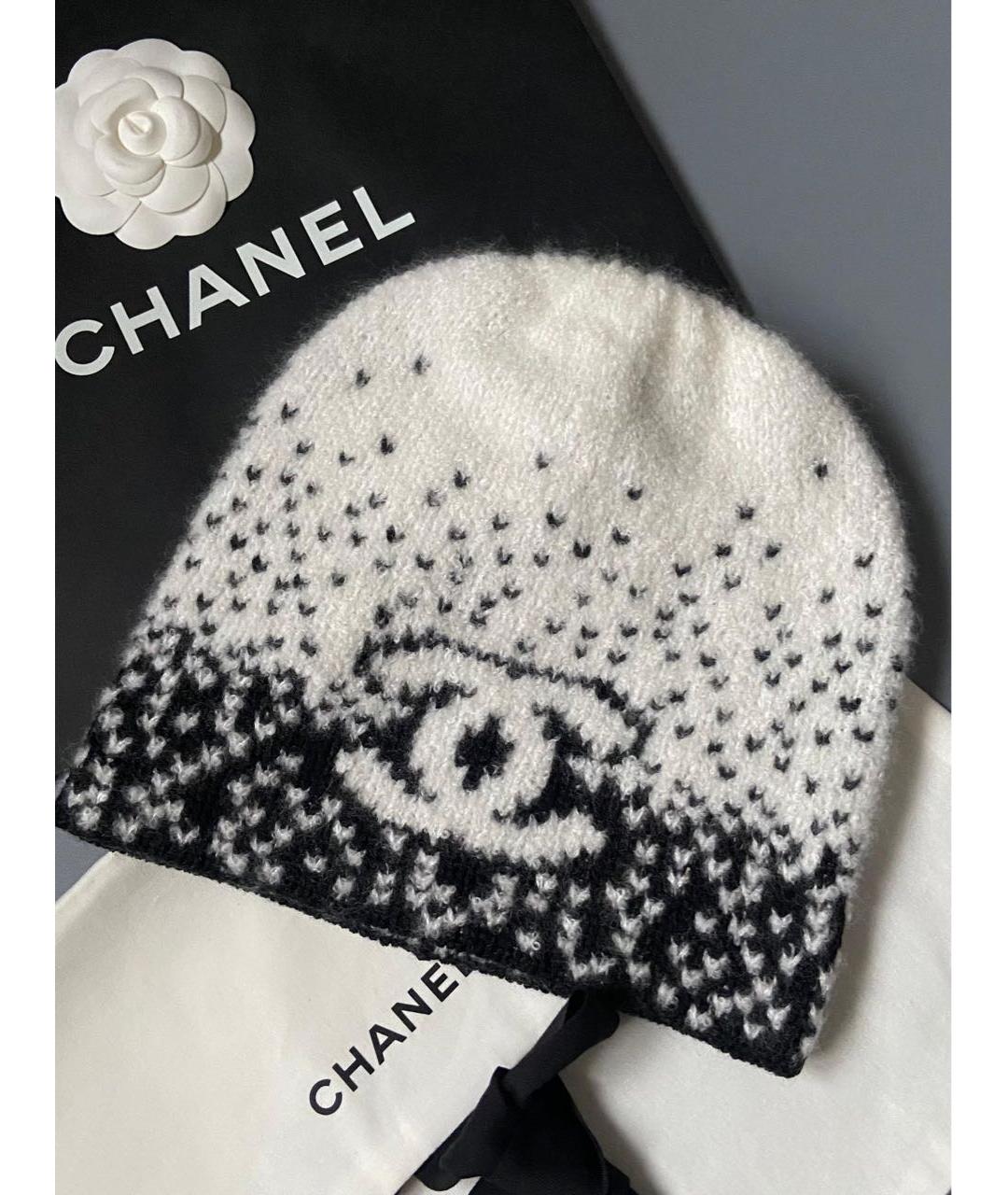 CHANEL Белая кашемировая шапка, фото 2