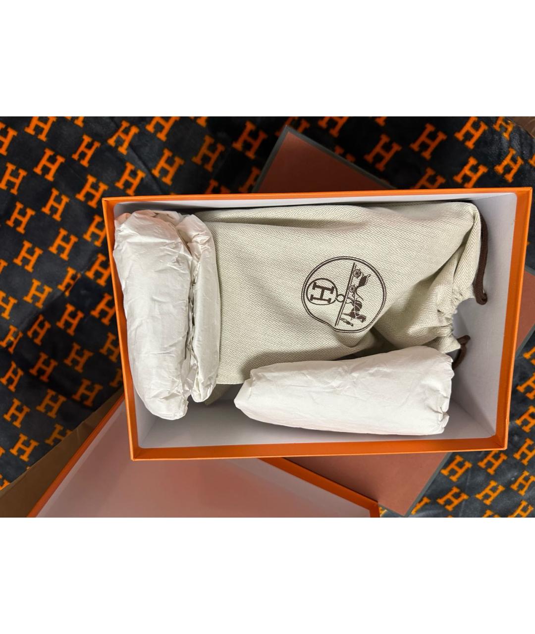 HERMES Черные кожаные босоножки, фото 7