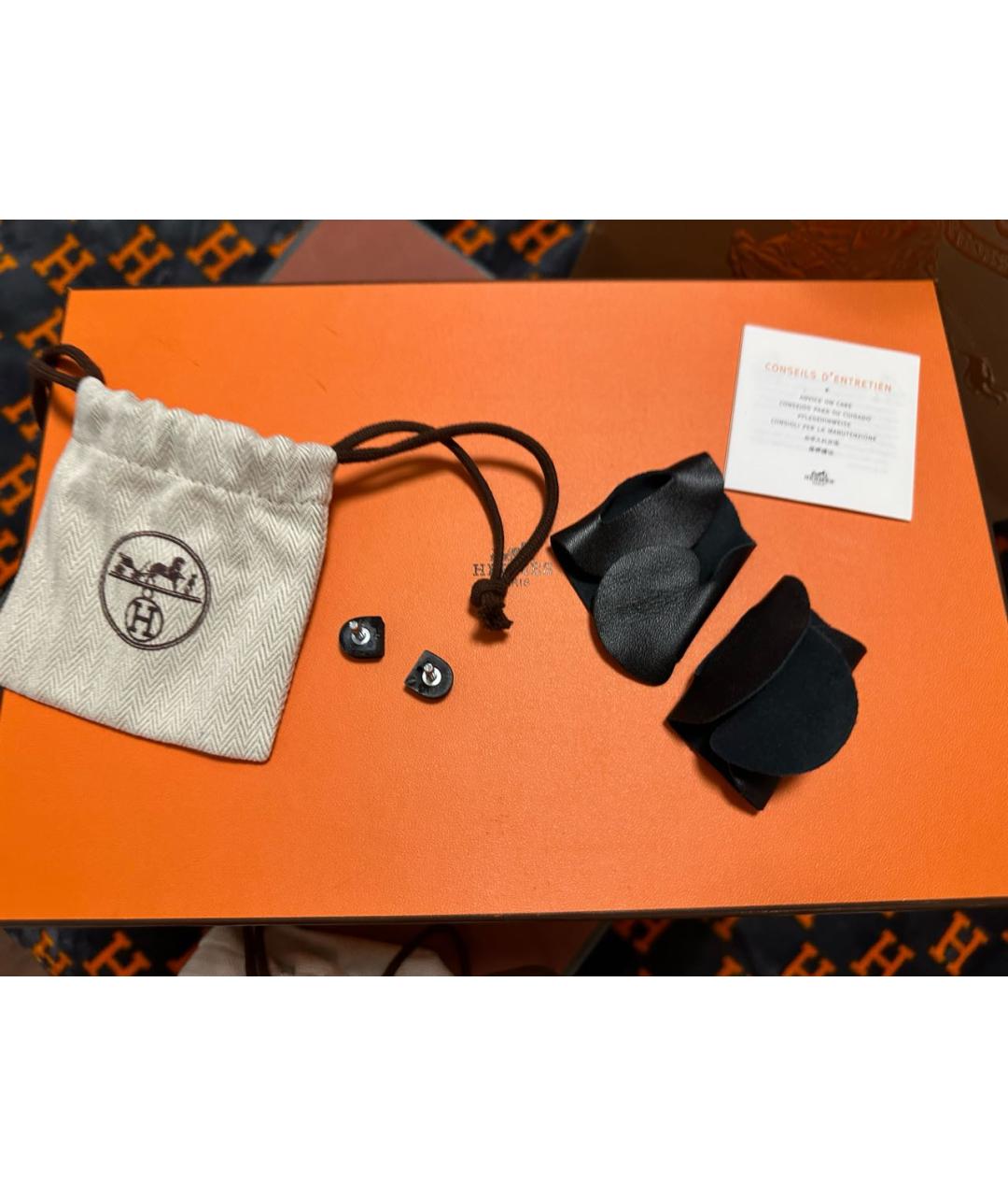 HERMES Черные кожаные босоножки, фото 6