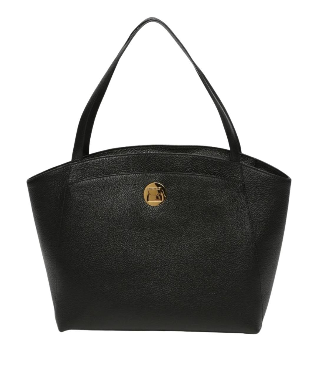 COCCINELLE Черная кожаная сумка тоут, фото 1