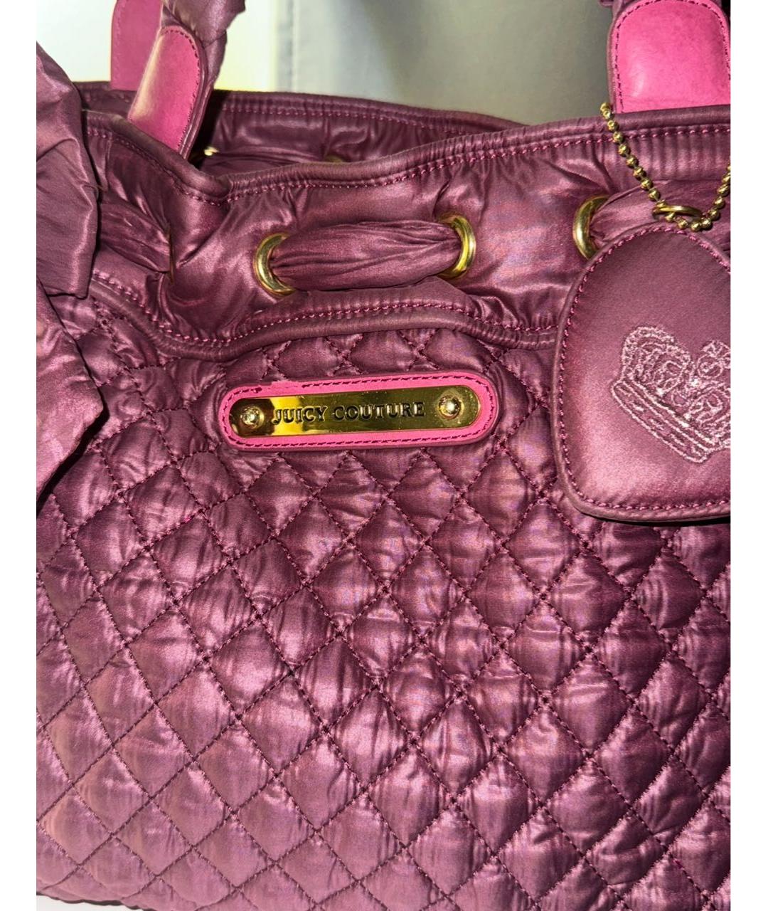 JUICY COUTURE Бордовая тканевая сумка тоут, фото 6