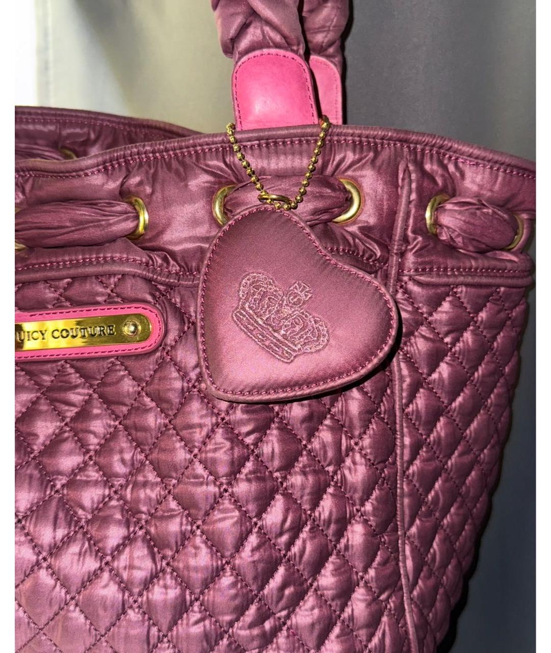 JUICY COUTURE Бордовая тканевая сумка тоут, фото 5