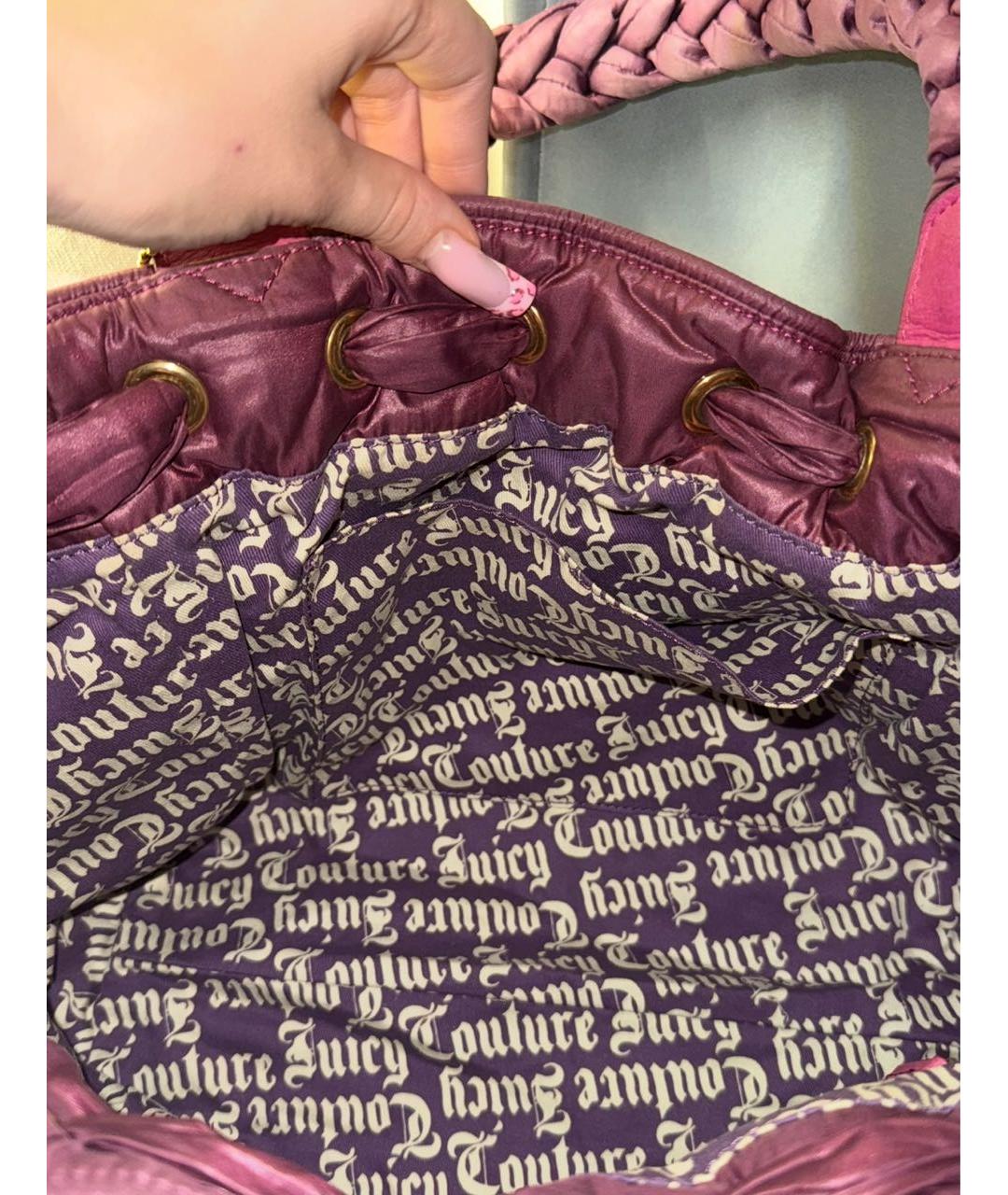 JUICY COUTURE Бордовая тканевая сумка тоут, фото 4