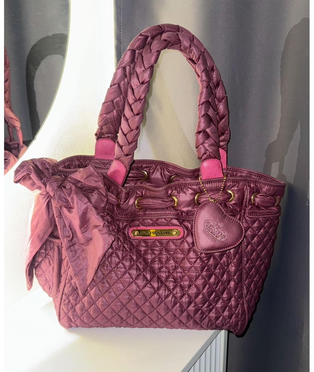 JUICY COUTURE Бордовая тканевая сумка тоут, фото 7