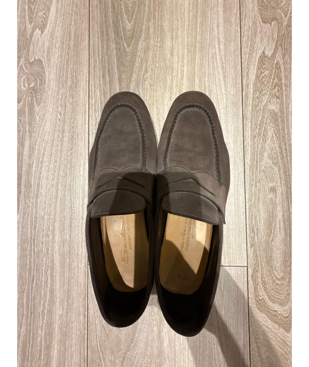 SANTONI Коричневые замшевые лоферы, фото 3