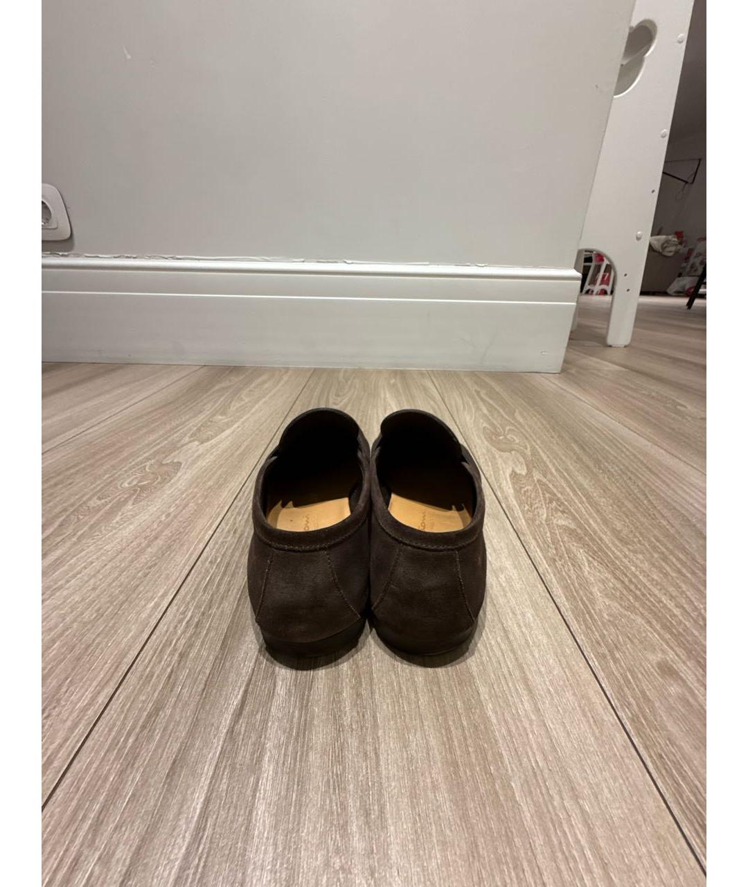 SANTONI Коричневые замшевые лоферы, фото 4