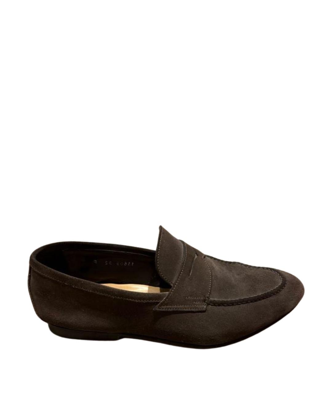 SANTONI Коричневые замшевые лоферы, фото 1