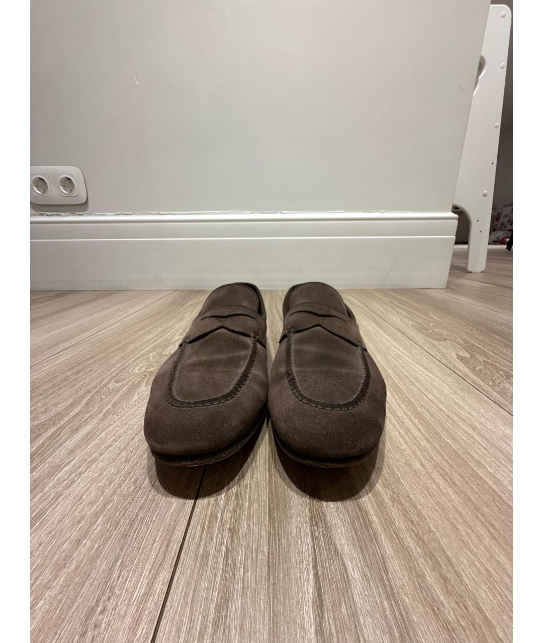 SANTONI Коричневые замшевые лоферы, фото 2
