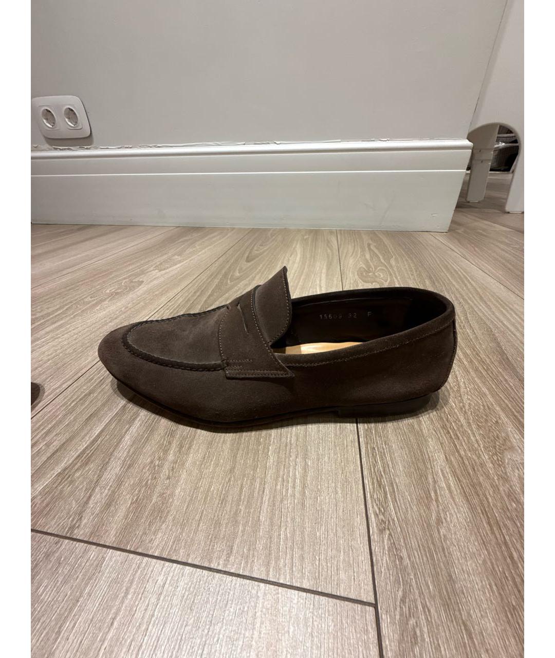 SANTONI Коричневые замшевые лоферы, фото 6