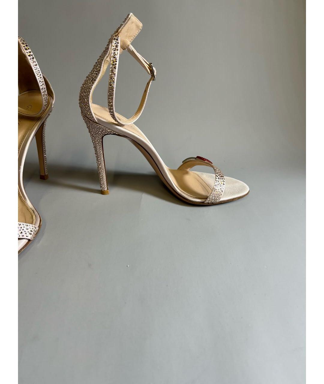 GIANVITO ROSSI Бежевые кожаные босоножки, фото 8