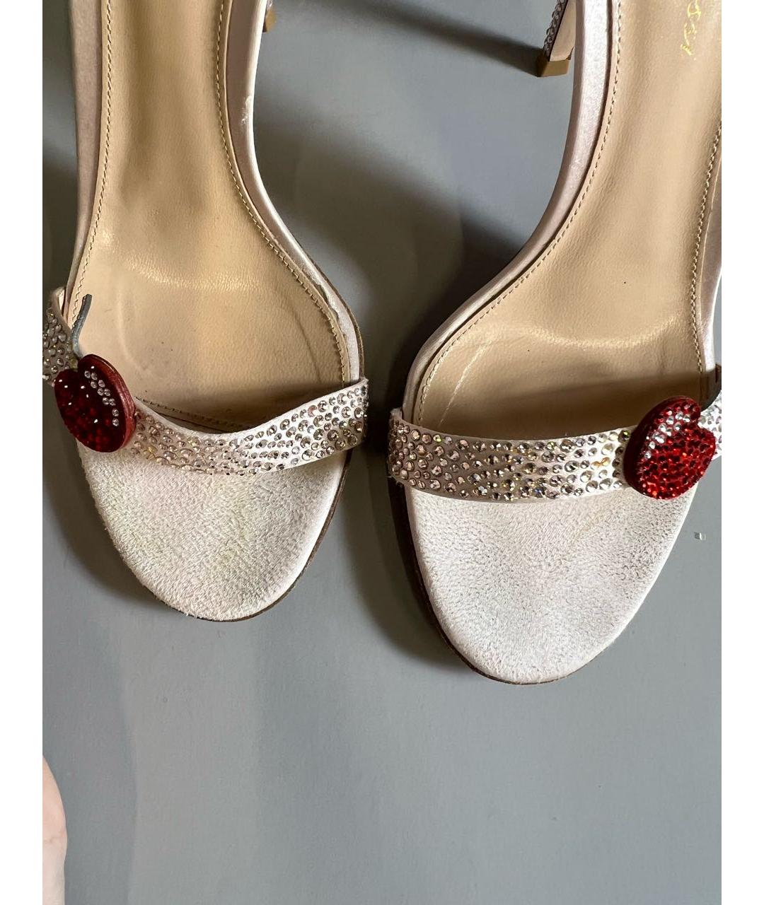 GIANVITO ROSSI Бежевые кожаные босоножки, фото 6