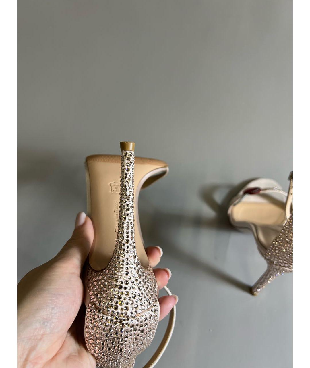 GIANVITO ROSSI Бежевые кожаные босоножки, фото 7