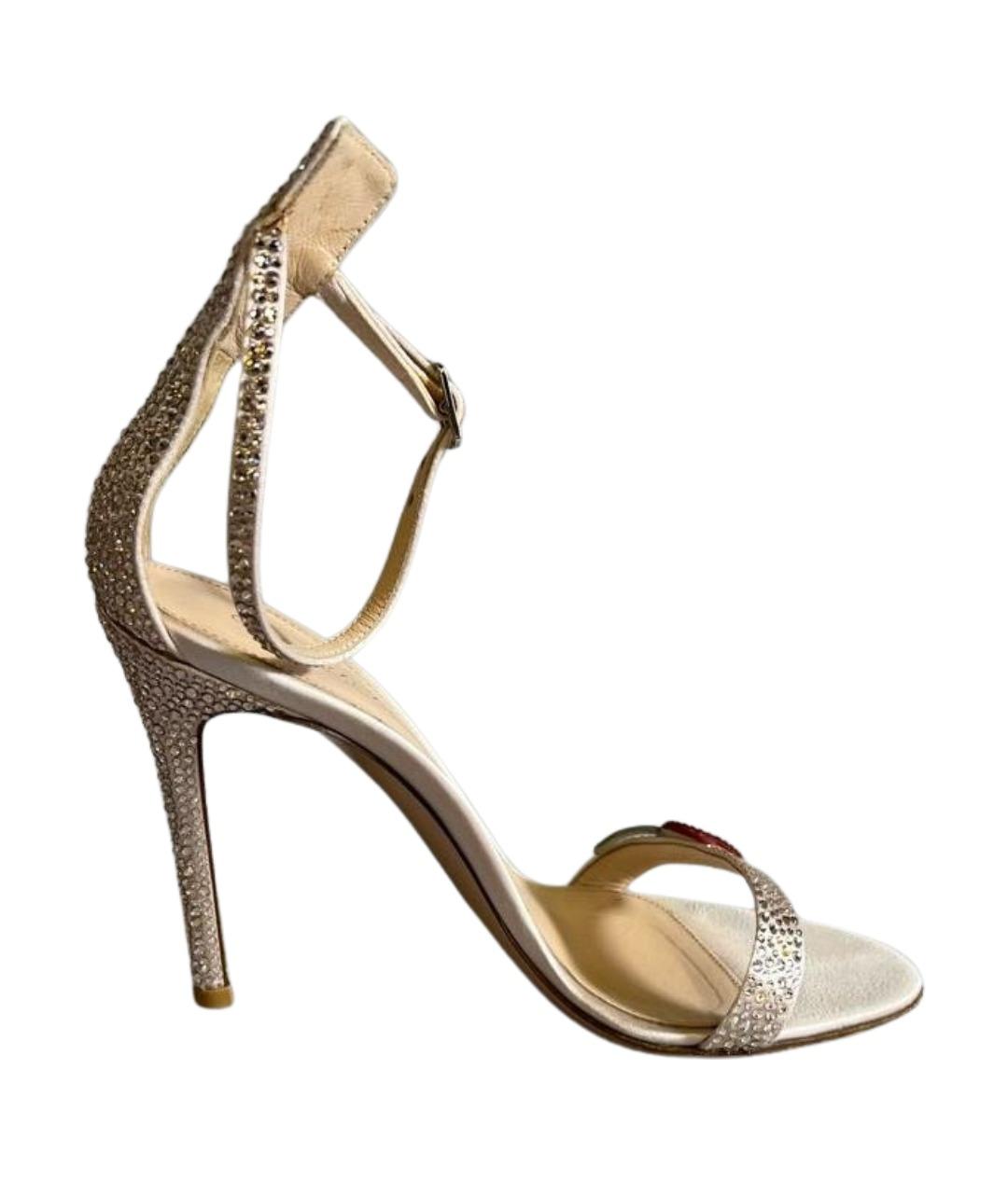 GIANVITO ROSSI Бежевые кожаные босоножки, фото 1