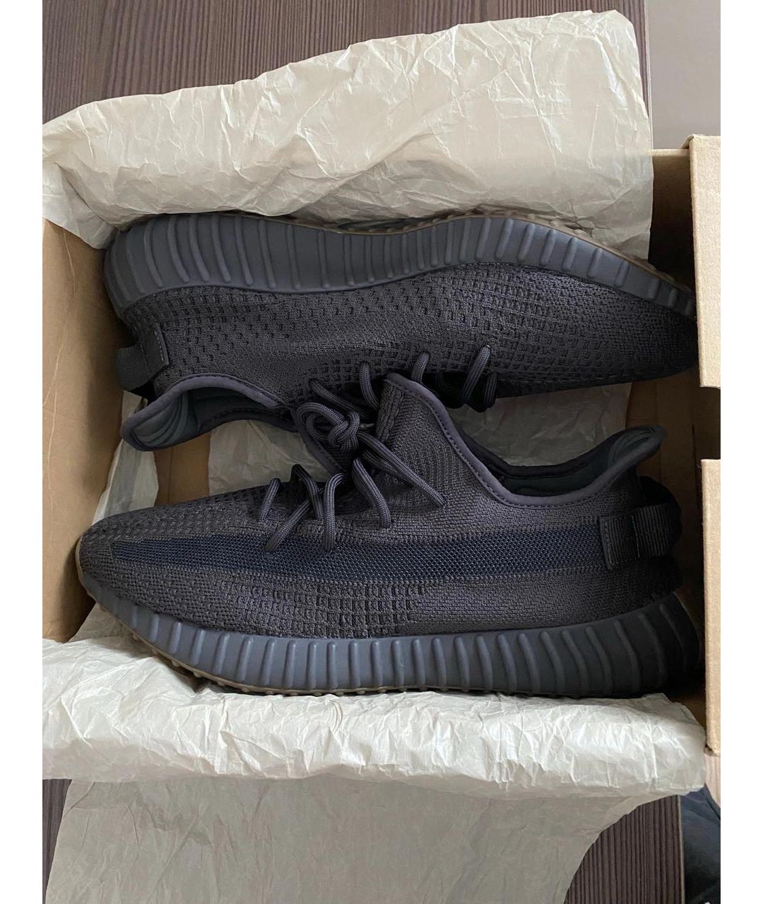 ADIDAS YEEZY Черные текстильные низкие кроссовки / кеды, фото 2