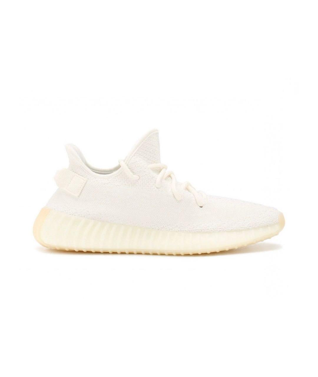 ADIDAS YEEZY Белые текстильные низкие кроссовки / кеды, фото 1