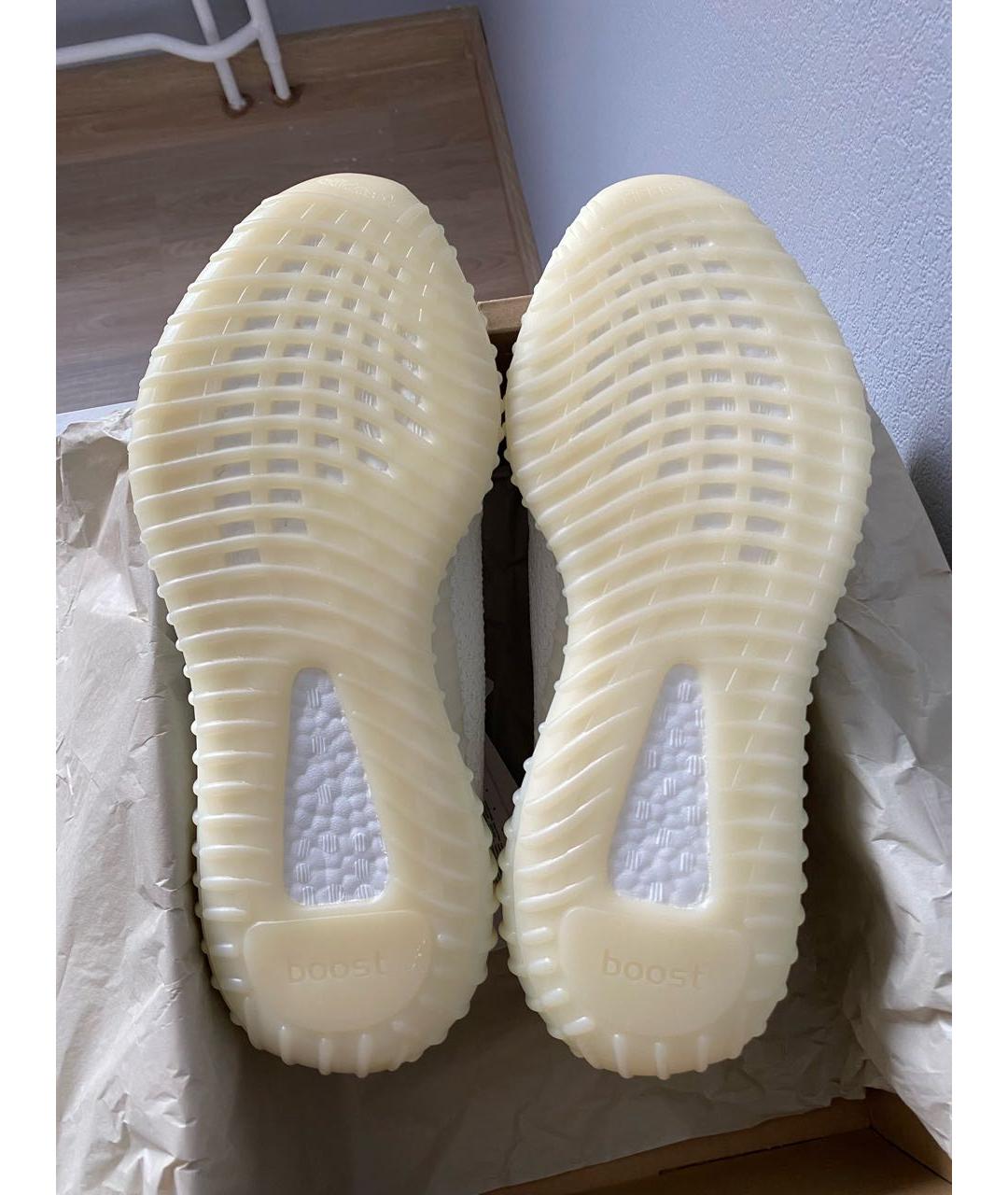 ADIDAS YEEZY Белые текстильные низкие кроссовки / кеды, фото 5