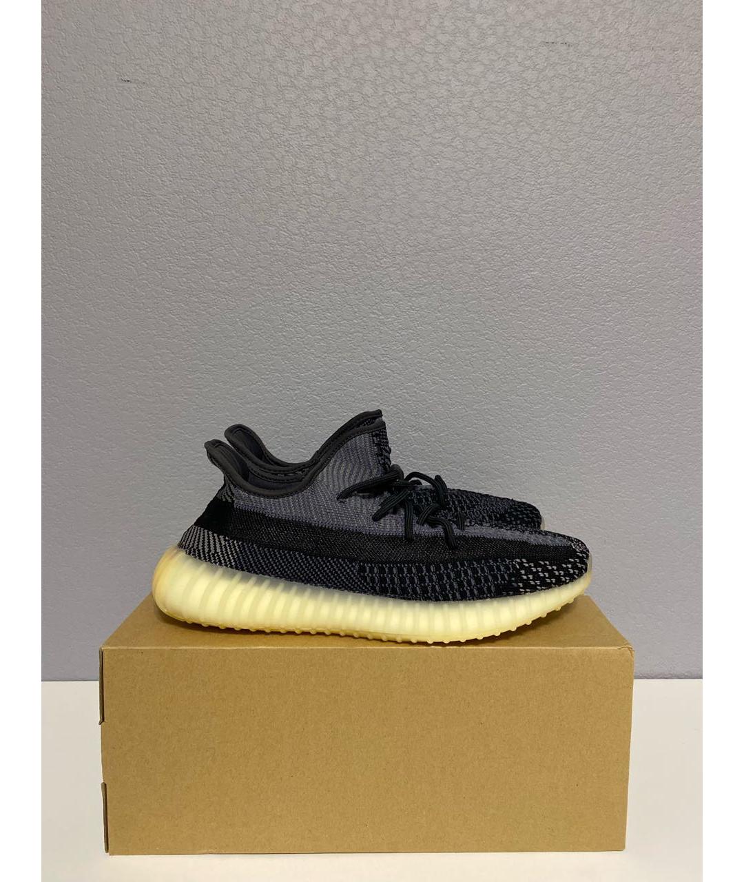 ADIDAS YEEZY Темно-синие текстильные низкие кроссовки / кеды, фото 4