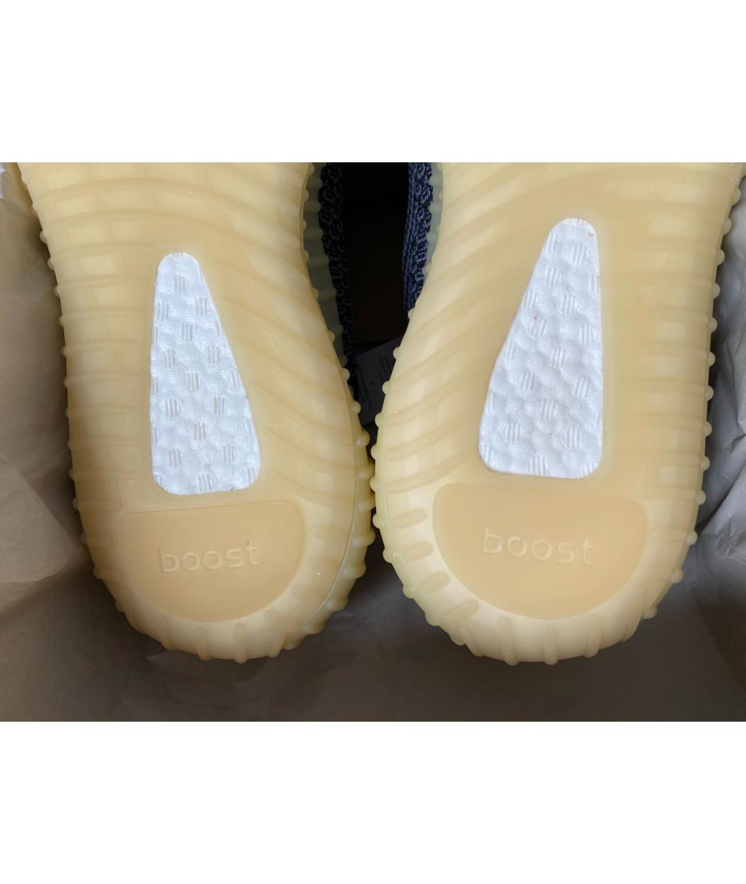 ADIDAS YEEZY Темно-синие текстильные низкие кроссовки / кеды, фото 8