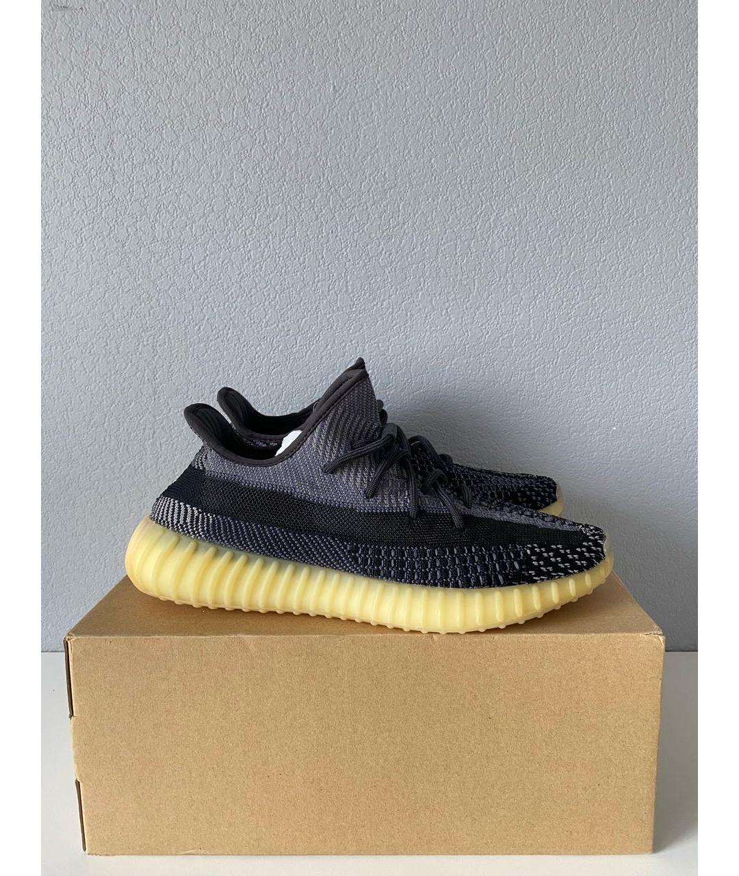 ADIDAS YEEZY Темно-синие текстильные низкие кроссовки / кеды, фото 4