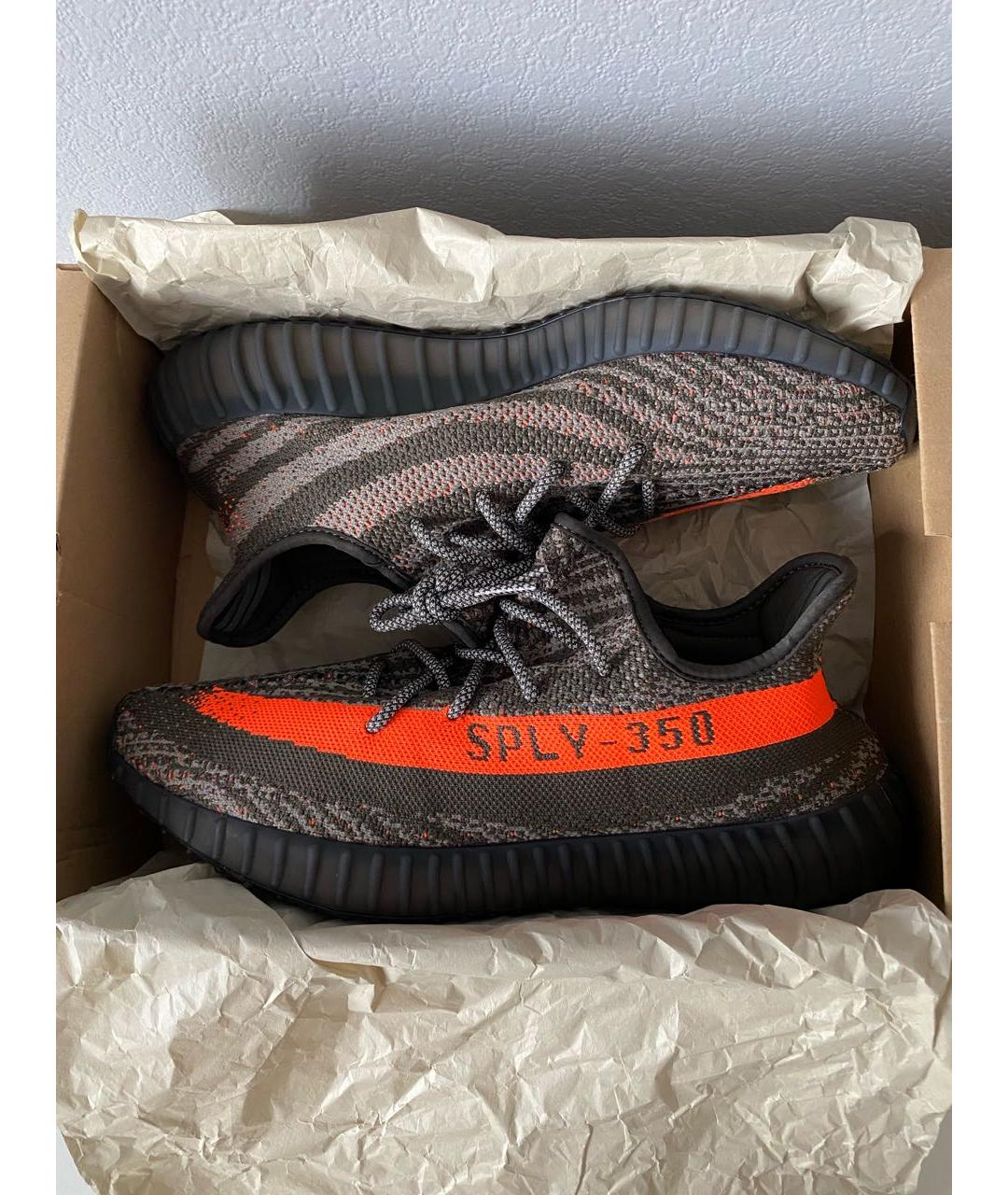 ADIDAS YEEZY Коричневые текстильные низкие кроссовки / кеды, фото 2