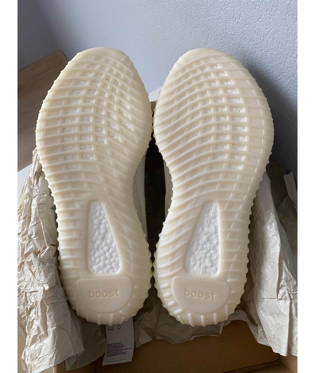 ADIDAS YEEZY Белые текстильные низкие кроссовки / кеды, фото 6