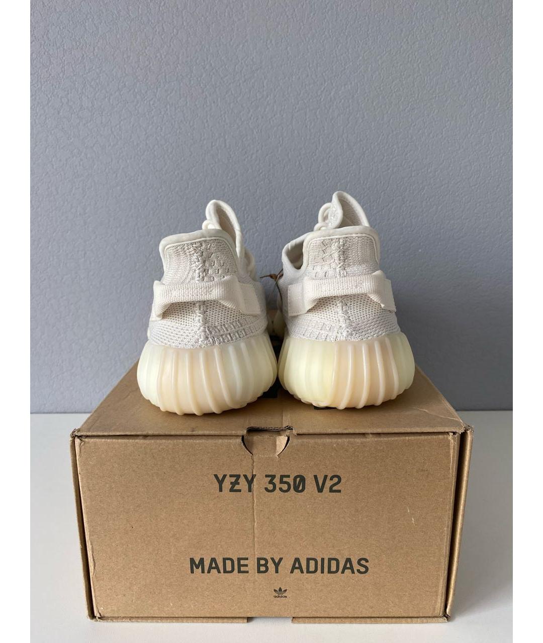 ADIDAS YEEZY Белые текстильные низкие кроссовки / кеды, фото 5
