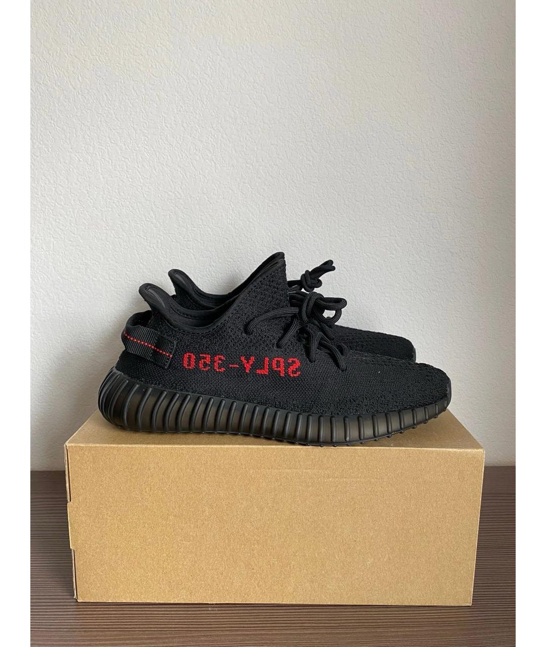 ADIDAS YEEZY Черные текстильные низкие кроссовки / кеды, фото 4