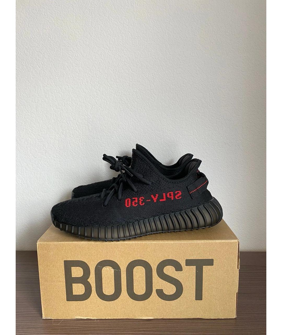 ADIDAS YEEZY Черные текстильные низкие кроссовки / кеды, фото 3