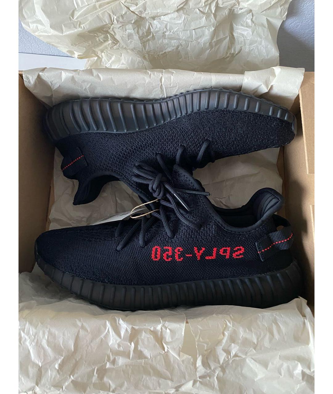 ADIDAS YEEZY Черные текстильные низкие кроссовки / кеды, фото 2