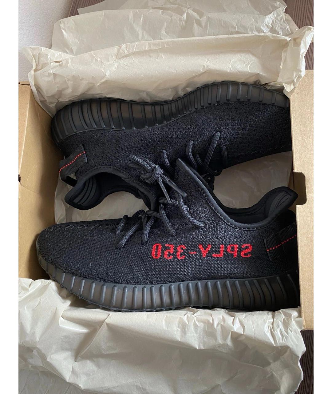 ADIDAS YEEZY Черные текстильные низкие кроссовки / кеды, фото 2