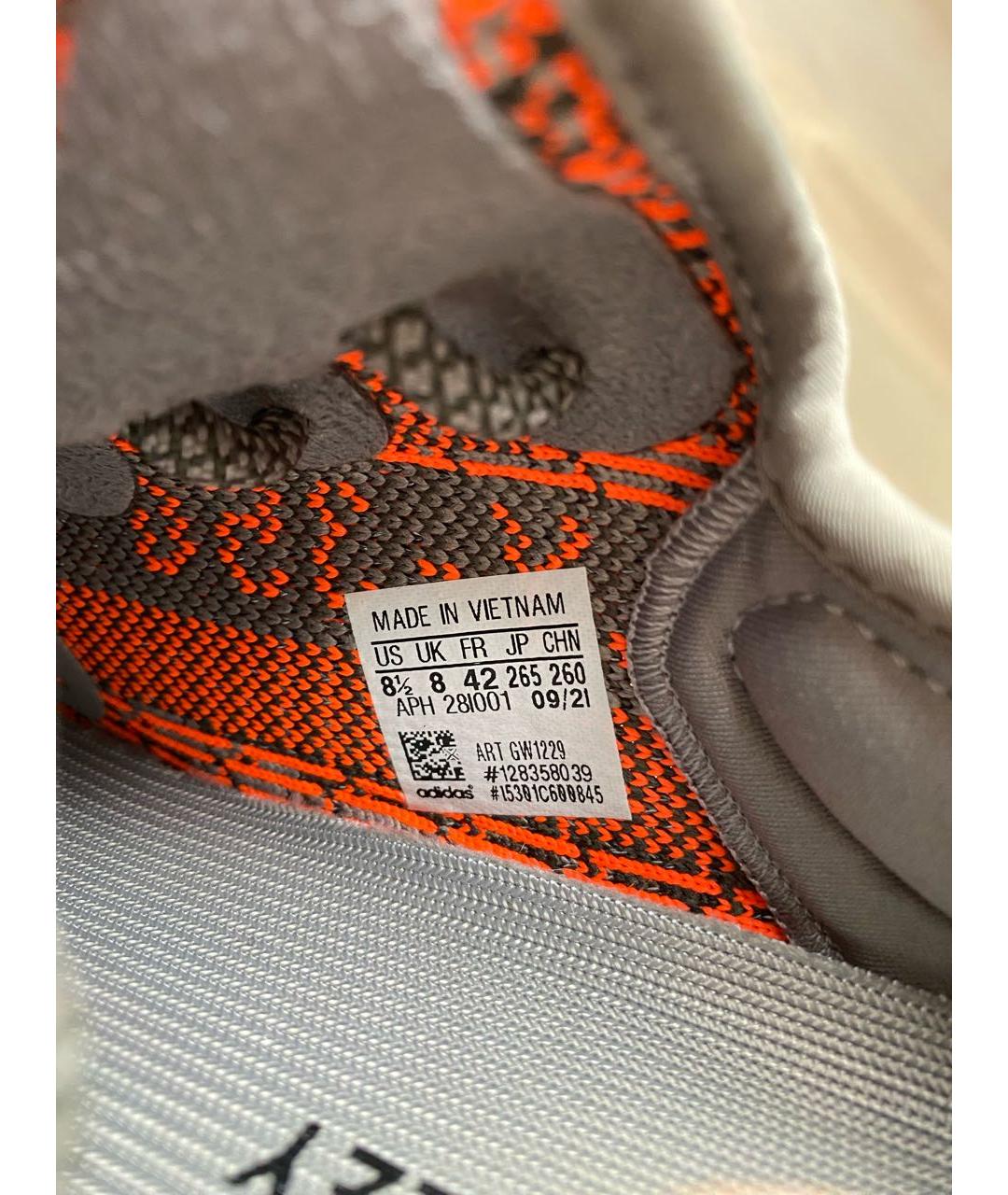 ADIDAS YEEZY Серые текстильные низкие кроссовки / кеды, фото 7