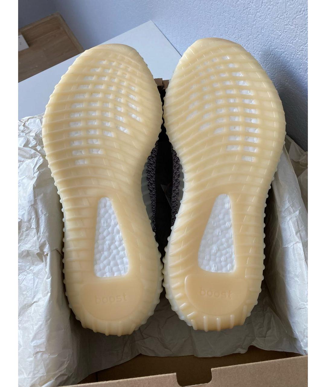 ADIDAS YEEZY Бежевые текстильные низкие кроссовки / кеды, фото 5