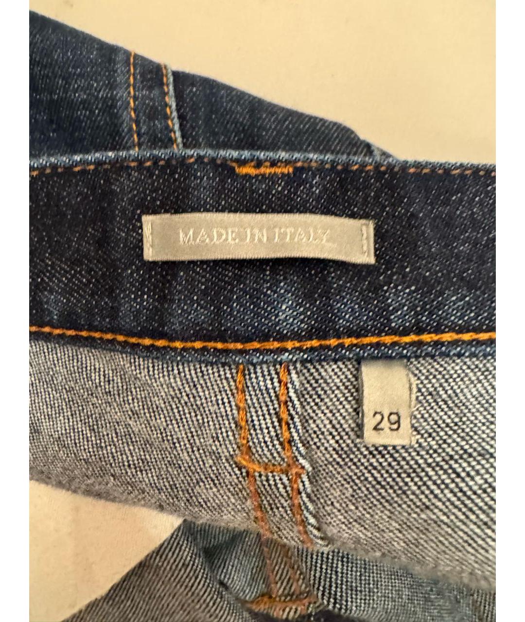 CHRISTIAN DIOR Темно-синие хлопко-полиэстеровые джинсы слим, фото 3